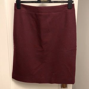 J Crew Size 6 Burgundy Pencil Skirt